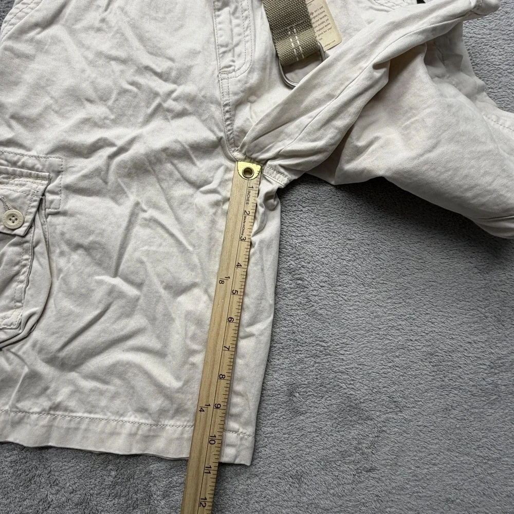 Arizona Jean Company Shorts Boys 12 Beige Cargo Twill Belted‎ School Pockets